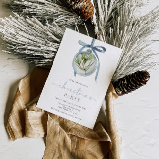 Blue Christmas Invitations