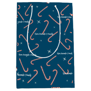 blue Christmas jelly Lollies custom name Medium Gift Bag