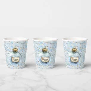 Blue Christmas Magic Ornament Christmas Lights Paper Cups