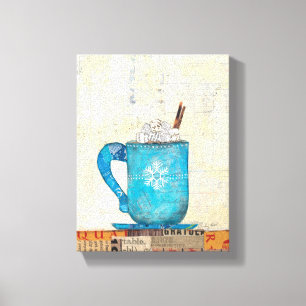 Blue Christmas Mug Canvas Print