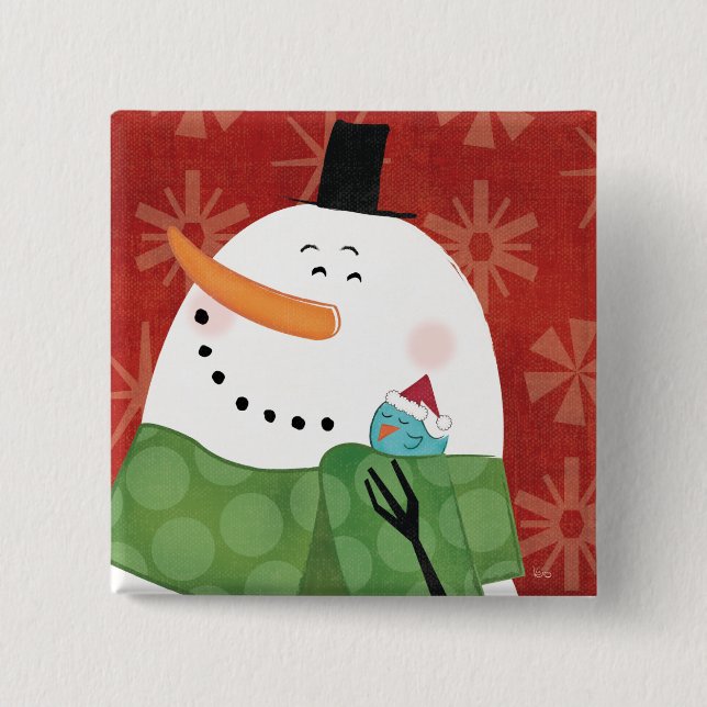 Blue Christmas Mug with Dark Cocoa 15 Cm Square Badge (Front)