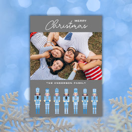 BLUE CHRISTMAS NUTCRACKER PHOTO GREETING CARD