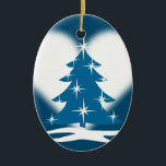 Blue Christmas Ornament Personalised Winter Decor<br><div class="desc">Blue Christmas Ornaments Personalised Holiday Snow Covered Trees Classic Winter Decorations Beautiful Peace Joy Custom Christmas Gifts Hanukkah Neutral Holiday Decorations Your Name Here Keepsakes & Winter Wonderland Gifts for Friend Family Men Women Kids Home & Office Customisable Blue Christmas Ornaments Stylish Nondenominational Holiday Decorations Personalised Holiday Greetings Christmas /...</div>