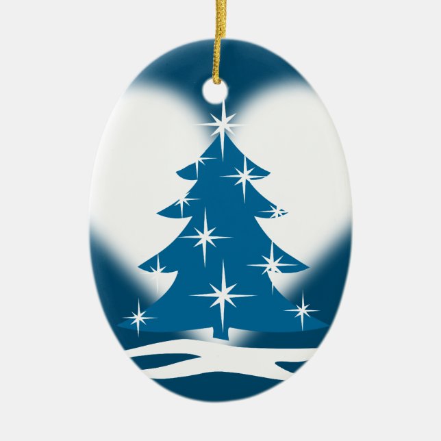 Blue Christmas Ornament Personalised Winter Decor (Front)