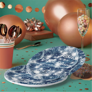 Blue Christmas Paper Plates "Jesus is The Reason"