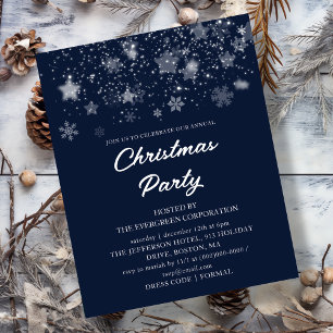 Blue Christmas Party Budget Invitation