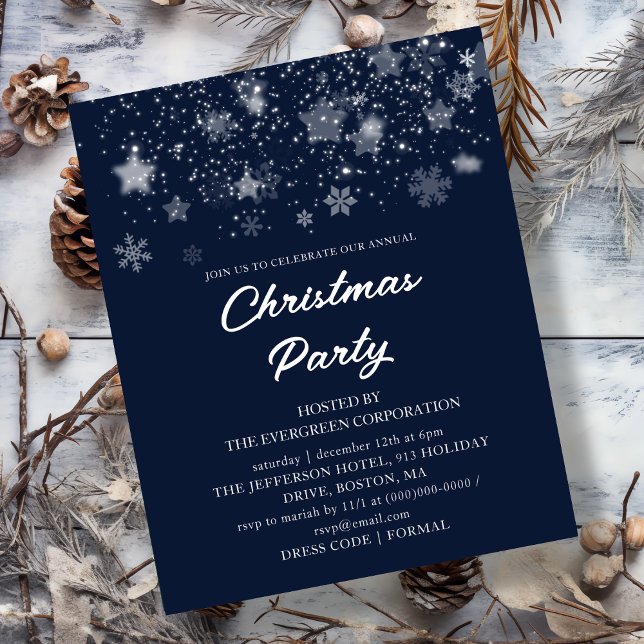 Blue Christmas Party Budget Invitation (Creator Uploaded)