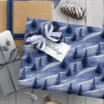 Blue Christmas Pattern#10 ID1009 Wrapping Paper<br><div class="desc">If you are wondering what colour combinations to pick for your Christmas decor and gift wrap supplies this year, I've created collections of coordinating patterns to make life just a bit easier. This modern sketch and watercolor design of stylised fir trees in neat rows covered in snow is shown here...</div>