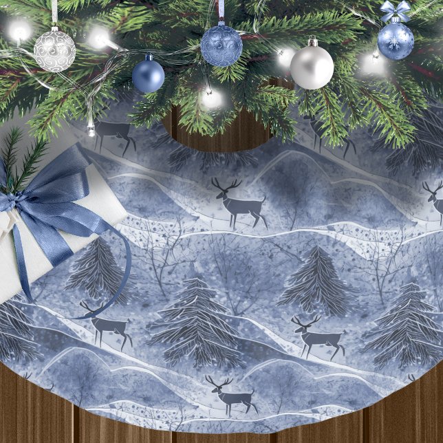 Blue Christmas Pattern#13 ID1009 Brushed Polyester Tree Skirt (Creator Uploaded)