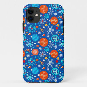 Blue christmas pattern Case-Mate iPhone case