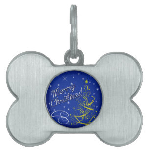 Blue Christmas Pet Tag