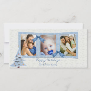 Blue Christmas Photo Card