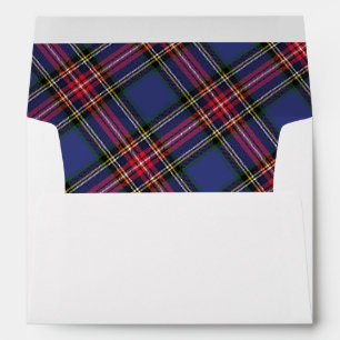 Blue Christmas Plaid Personalised Envelope