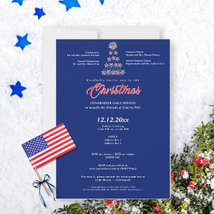 Blue Christmas Political Fundraiser Gala Dinner Invitation