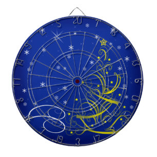 Blue Christmas scene Dartboard