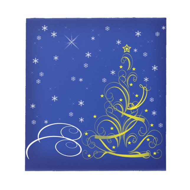 Blue Christmas scene Notepad (Front)