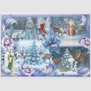 Blue Christmas Series Design 3 Tissue Paper