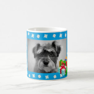 Blue Christmas Snow Photo Frame Coffee Mug