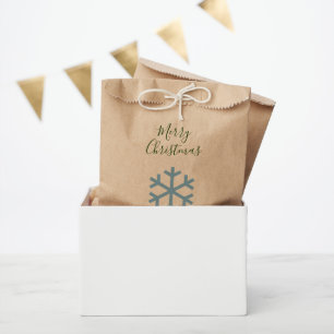 Blue Christmas Snowflake Kraft Favour Bags
