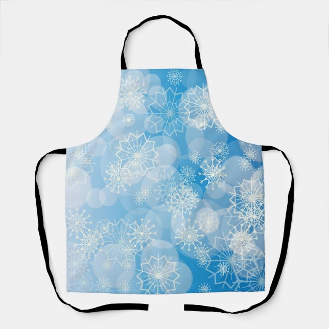Blue Christmas Snowflakes  Apron (Front)