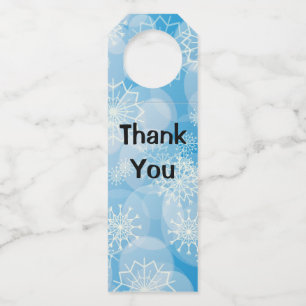 Blue Christmas Snowflakes        Bottle Tag