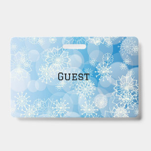 Blue Christmas Snowflakes     ID Badge