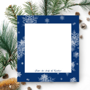 Blue Christmas Snowflakes Notepad
