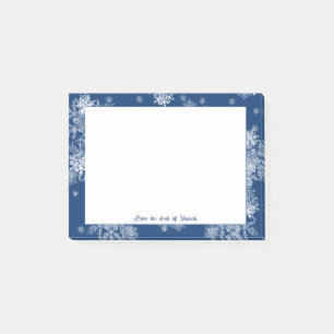 Blue Christmas Snowflakes Personalised Notes