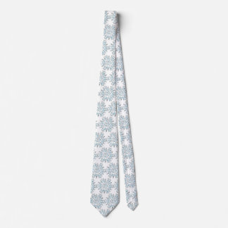 Blue Christmas Snowflakes, Winter Blizzard Pattern Tie
