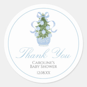 Blue Christmas Tree Baby Shower Sticker