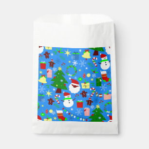 blue christmas tree black santa favour bags