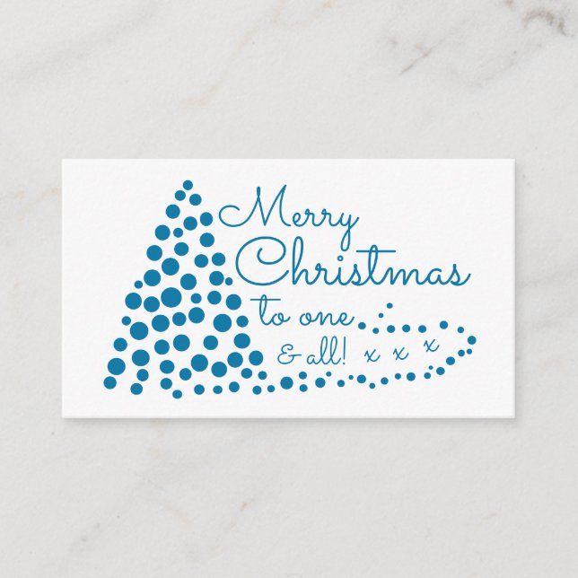 Blue Christmas Tree, Christmas Party Ticket Invite (Front)