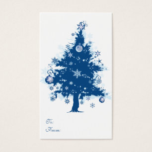 Blue Christmas Tree Gift Tag