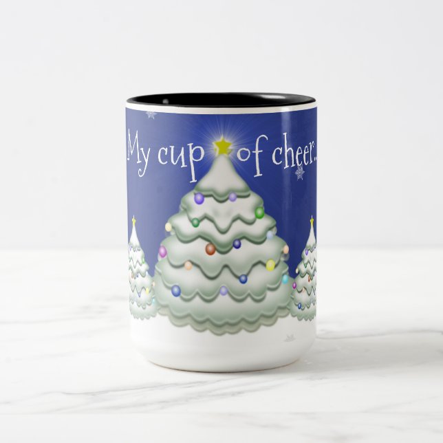 Blue Christmas Tree Mug (Center)