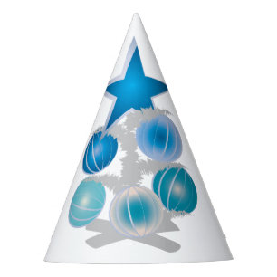 Blue Christmas tree Party Hat