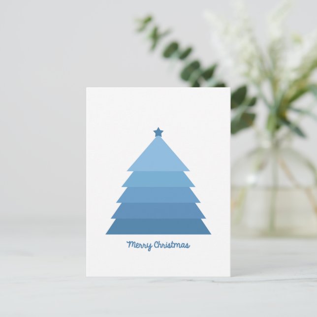 Blue Christmas Tree Postcard (Standing Front)