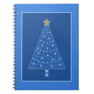 Blue Christmas Tree Spiral Notebook
