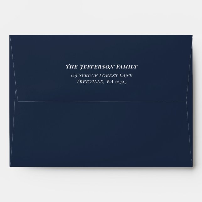 Blue Christmas trees minimalist return address Envelope (Back (Top Flap))