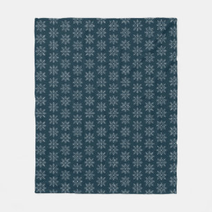 Blue christmas winter holidays snowflake fleece blanket