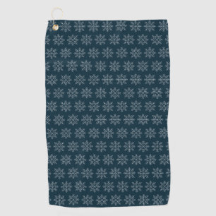 Blue christmas winter holidays snowflake golf towel