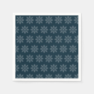 Blue christmas winter holidays snowflake napkin