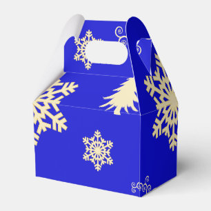 Blue Christmas with Cream Snowflakes Favour Box
