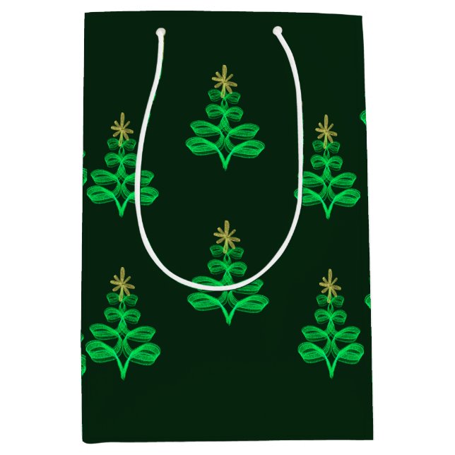 Blue Christmas wrapping paper  Medium Gift Bag (Front)