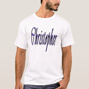 Blue Christopher Name Logo, T-Shirt