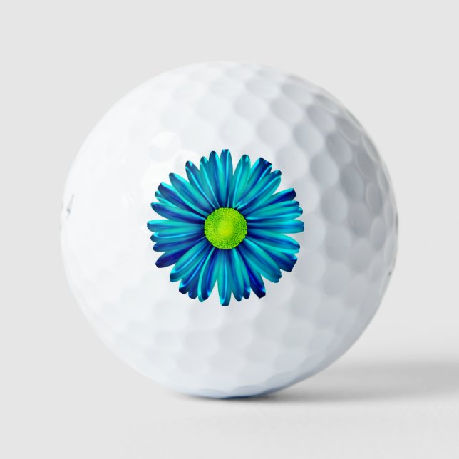 Blue Chrysanthemum Golf Ball (Front)
