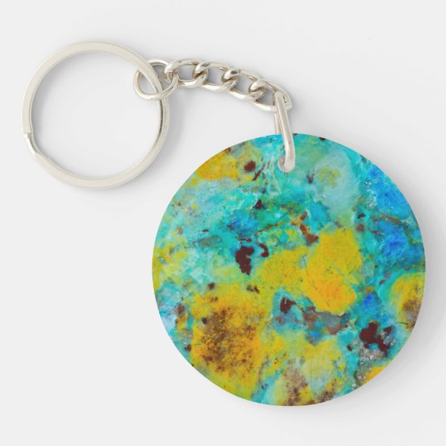 Blue Chrysocolla Jasper Key Ring (Front)