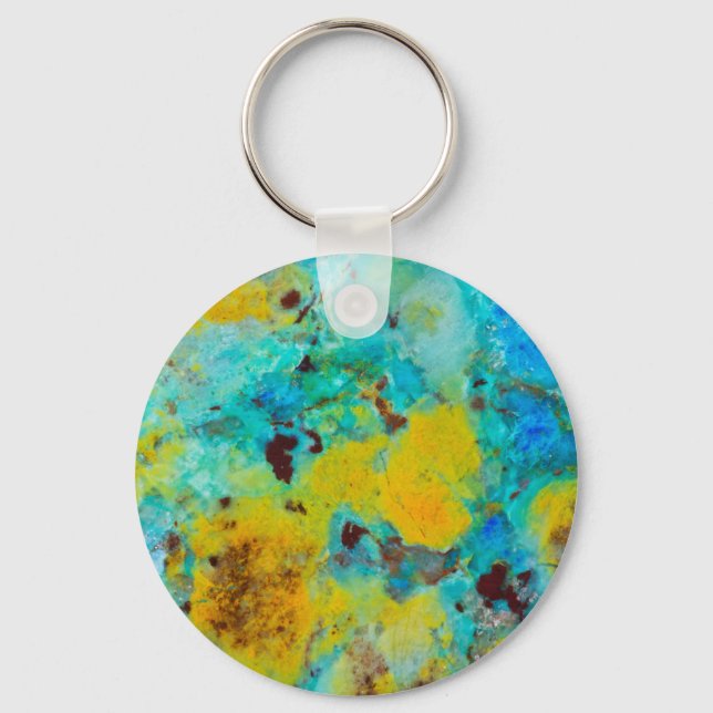 Blue Chrysocolla Jasper Key Ring (Front)
