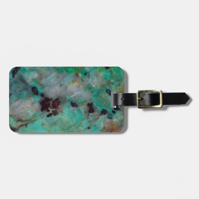 Blue Chrysocolla Jasper Luggage Tag (Front Horizontal)