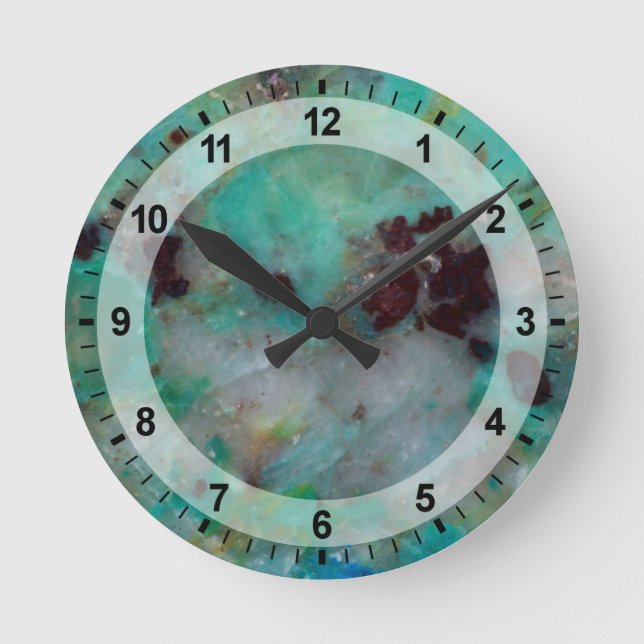 Blue Chrysocolla Jasper Round Clock (Front)
