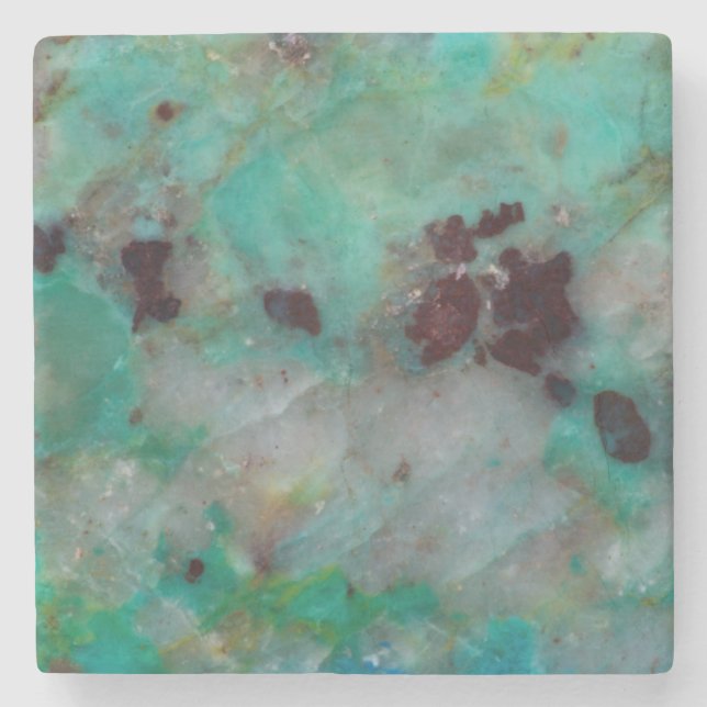 Blue Chrysocolla Jasper Stone Coaster (Front)